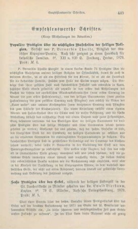 449-452 Empfehlenswerthe Schriften