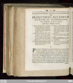 Exercitationis Huius Academicae De Praeiudico Actionum Civilium Et Criminalium Membri Secundi Brevis Discussio.