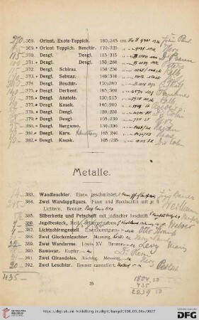 Metalle (Nr. 383 - 438)