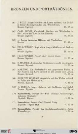 Bronzen und Porträtbüsten (Nr. 161-192)