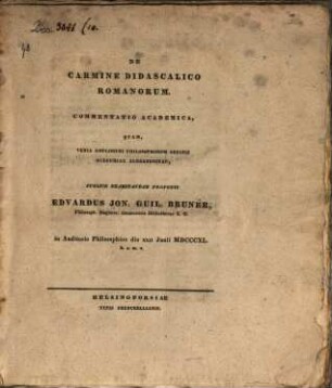De carmine didascalico Romanorum : Commentatio academica