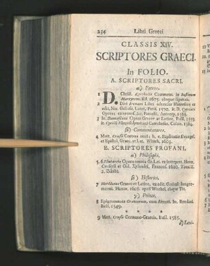 Classis XIV. Scriptores Graeci.