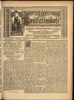 Erste Ausgabe vom Sonntag, den 14. Februar 1909.