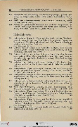 Holzskulpturen (Nr. 281-337)