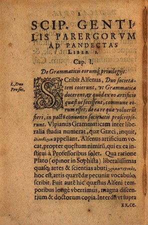 Parerga ad Pandectas : libri II ; Item Originum liber singularis