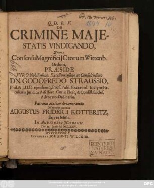 De Crimine Maiestatis Vindicando