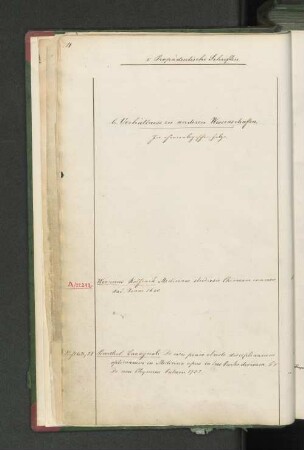 b. Verhältniss zu anderen Wissenschaften.