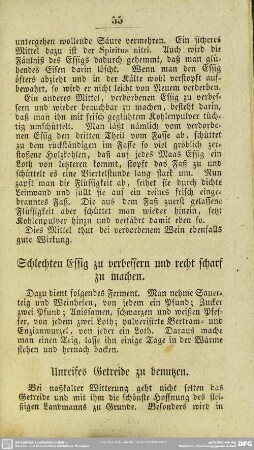 Unreifes Getreide zu benutzen