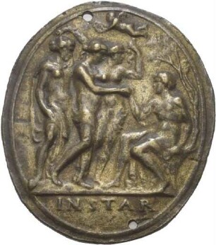 Plakette mit Darstellung des Parisurteils