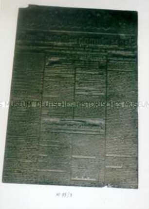 Druckplatte (Hochdruck) "Die Rote Front", Nr. 6, Titelseite