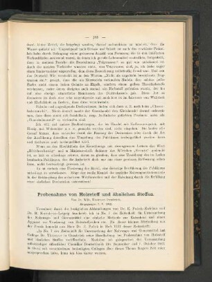 Probenhme von Holzstoff und ähnlichen Stoffen.