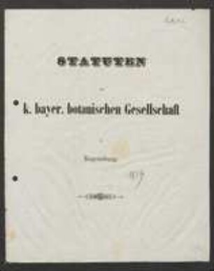 Vereinssatzung 1859