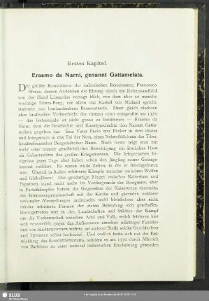 Erstes Kapitel. Erasmo da Narni, genannt Gattamelata