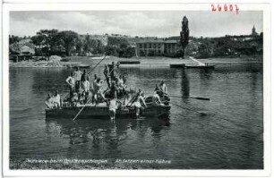 Kleinzadel. Pioniere beim Brückenschlagen,Absetzen e. Fähre