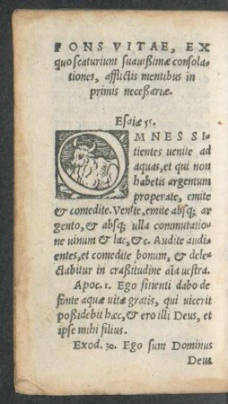Fons Vitae, Ex quo scaturiunt suavißimae consolationes, afflictis mentibus in primis neceßariae.