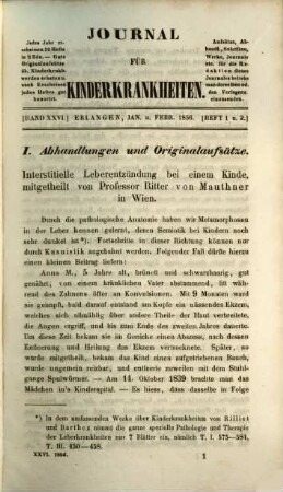Journal für Kinderkrankheiten. 26. 1856