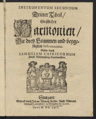 A1r-E2v, Geistliche Harmonien: Dritter Theil ; Instrumentum secundum