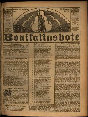 Erste Ausgabe vom Sonntag, den 28. September 1924.