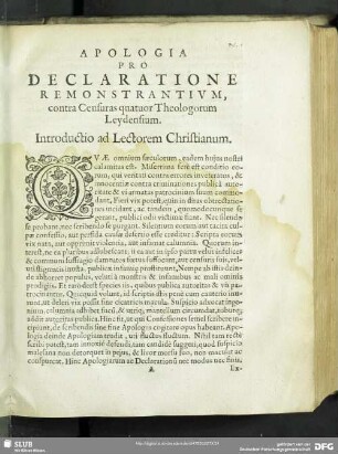Introductio ad Lectorem Christanum