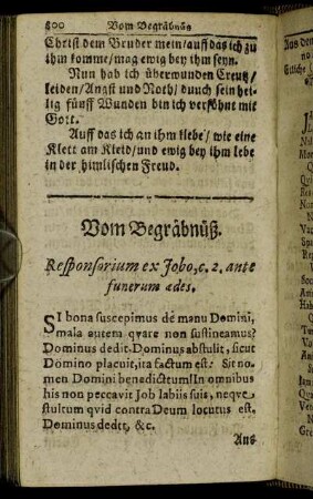 Vom Begräbnüß.