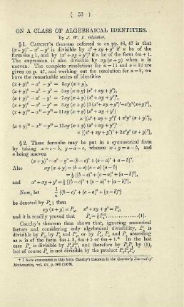 On a class of algebraical identities.