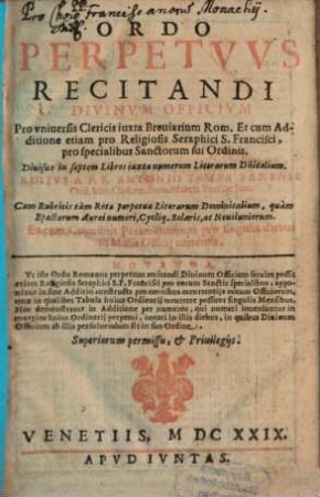 Ordo perpetuus recitandi divinum officium