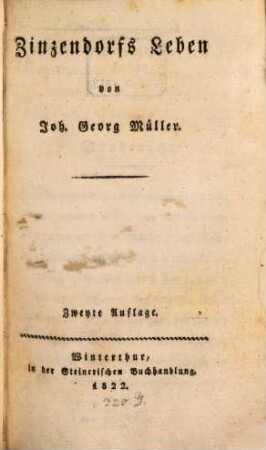 Zinzendorfs Leben