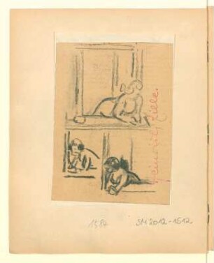 Skizzen: Drei Frauen, die aus dem Fenster sehen