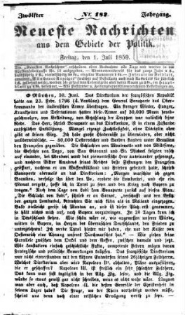 Neueste Nachrichten aus dem Gebiete der Politik. 1859 = Jg. 12, 7 - 9