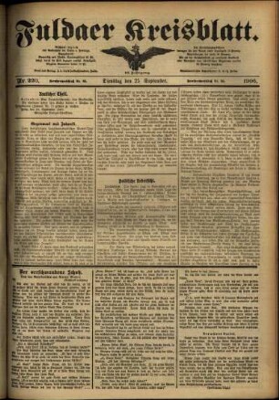 Ausgabe vom Dienstag, den 25. September 1906.