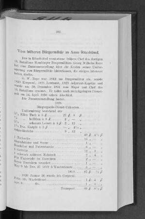 Vom früheren Bügermilitär im Amte Ritzebüttel.