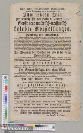 Große neue malerisch-mechanisch- belebte Vorstellungen