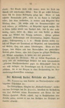 Der Gebrauch starker Getränke als Arznei