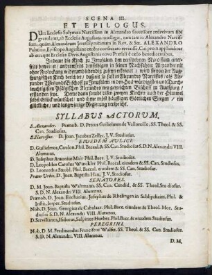 Syllabus Actorum.