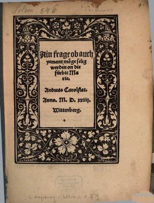Ain frage ob auch yemant möge selig werden on die fürbit Marie