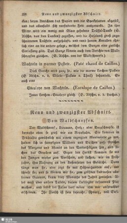 Neun und zwanzigster Abschnitt. Vom Waldschnepfen