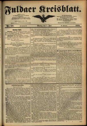 Ausgabe vom Montag, den 07. Juni 1909.