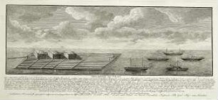 WHK 31 Krieg mit Frankreich 1792-1805: Abbildung der Floßes und der Brander zur Zerstörung der Schiffsbrücken bei Mainz 1793