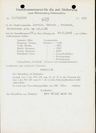 Lendle, Johann