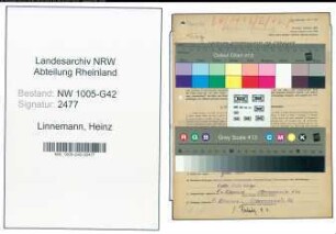 Entnazifizierung Heinz Linnemann , geb. 11.12.1909 (Maler)
