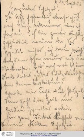 Postkarte vom 11.09.1906