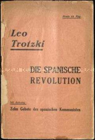 Politische Schrift von Leo Trotzki über die spanische Revolution