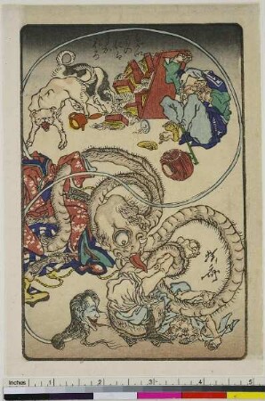 Sprichwort: In langen Dingen kann man sich nur verfangen, aus der Serie: Einhundert Bilder von Kyōsai