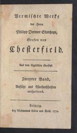 Bd. 2: Aufsätze aus Wochenschriften enthaltend