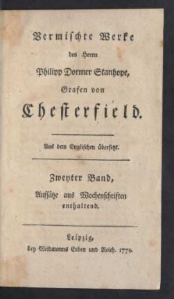 Bd. 2: Aufsätze aus Wochenschriften enthaltend