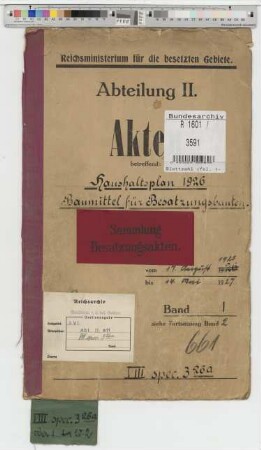 Haushaltsplan 1926: Baumittel für Besatzungsbauten