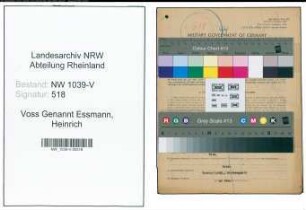 Entnazifizierung Heinrich Voss Genannt Essmann , geb. 27.02.1895 (Landwirt)