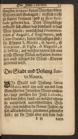 Die Stadt und Vestung Santa Maura