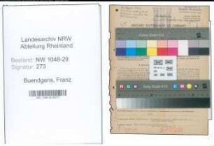 Entnazifizierung Franz Buendgens , geb. 17.06.1911 (Beamter)