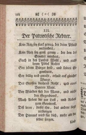 III. Der Patriotische Redner.
